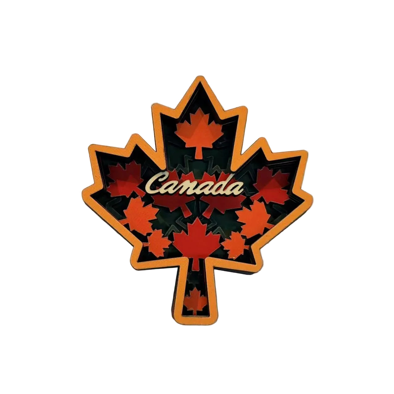 Canada Maple Leaves 3D Wooden Magnet